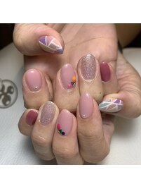 ～ステンドグラス風ネイル～