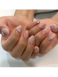 シンプルピンクネイル