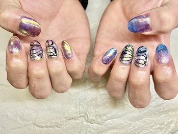 蝶々ネイル【Mo58】