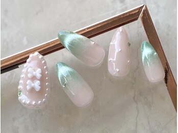 ジュネル/マグネット×リボンネイル