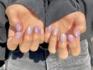 紫と白に白パール