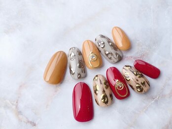 ネイルサロン ブリオン(Nail Salon Bullion)/ メタルレオパードネイル