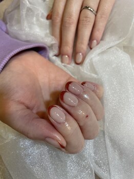 ガーデン ヘア&エステ&ネイル Garden/くすみピンクフレンチ