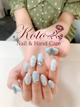 コト(KOTO)/チェック/水色/ハート