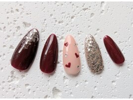 バレンタインハートネイル