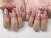 アルティノ ネイル ガーデン(altino nail garden)/ツイード×ピンク×ガーリー