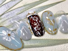 ビービーネイル(BB)/フラワーニュアンスネイル