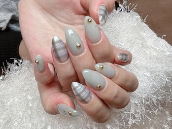 レアネイル 新宿(le'a nail)/ネイビーチェック