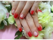 プルミエ ネイル(Premier Nail)/赤フレンチMIXネイル