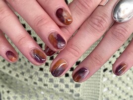 ブラウンもやもやネイル