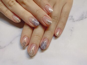 レアレアネイル(Lealeanail)/【パラジェル】大理石ネイル