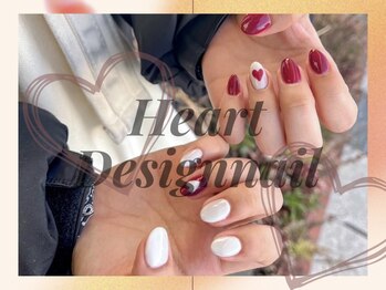 トップネイル ハママツ(TOP NAIL HAMAMATHU)/赤×白ハートネイル