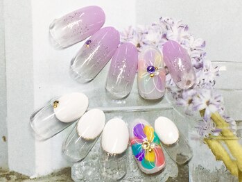 ネイルサロン キャンディネイル(Candy Nail)/お花デザイン by佐合