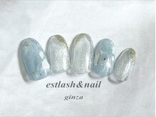 エストラッシュアンドネイル 銀座店(est lash&nail)/水色シェルネイル
