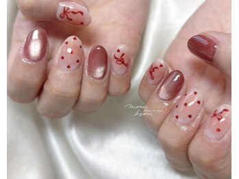 ハートホロ×チークネイル