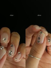 【nail】 you.u/clear French × silver