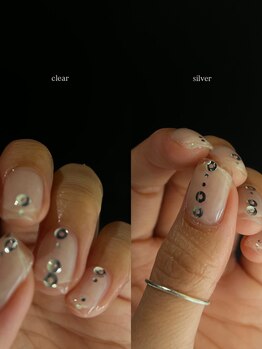 【nail】 you.u/clear French × silver