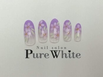 ネイル サロン ピュア ホワイト(Nail Salon Pure White)/【Pure White】エアジェル+Art