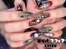 海外風/長さだし/手描きネイル