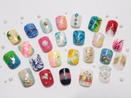 フットネイル　親指art 8800円