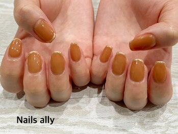 ネイルズアリー 立川店(Nails ally)/スキニーフレンチ×キャメル×秋