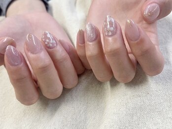 アバネイル 藤が丘(AVA NAIL)/【大人上品お花ネイル】