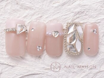 ネイルメゾン 渋谷店(NAIL MAISON)/埋め尽くしハートピンク￥6980