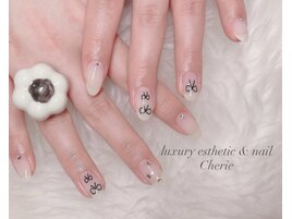 モノトーンリボンネイル