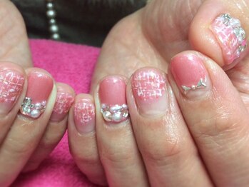 ネイルネイル 南森町店(nailnail)/ストーンたっぷり春ツイード♪