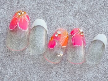 夏花しずくネイルアート