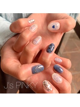 ネイルスペース ジェイズ ピンキー(NAIL SPACE J's PINKY)/落書きネイル