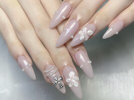 長さだし春ネイル