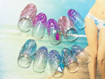 ネイルサロン キャンディネイル(Candy Nail)/マーメイドネイル by増田