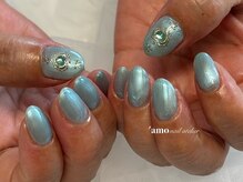 アモネイルアトリエ('amo nail atelier)/オーロラブルーで夏っぽく♪