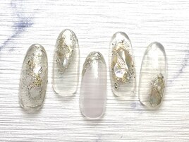 キラキラシェルネイル