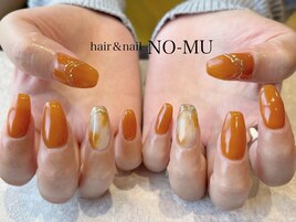 オレンジ×マーブル