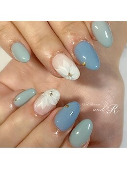 アンド アール(and.R)/アクアマリンネイル