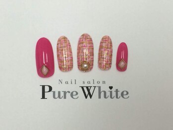 ネイル サロン ピュア ホワイト(Nail Salon Pure White)/【Pure White】ワンカラー+Art