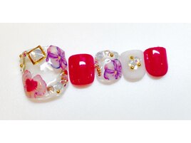 お花囲いネイル