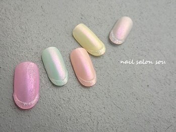 ソウ 難波店 nail salon Sou/韓国風☆ぷっくりフレンチnail