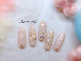 ペールピンクシェルネイル ¥7000