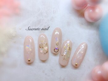 スエルテ ネイルサロン 北千住店/ペールピンクシェルネイル ¥7000