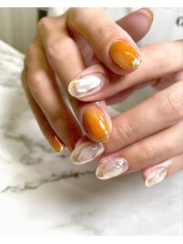 オレンジとミラーちゅるんアシメ