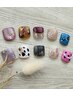 Foot親指アート1本ずつ+10本ワンカラー　¥6,800