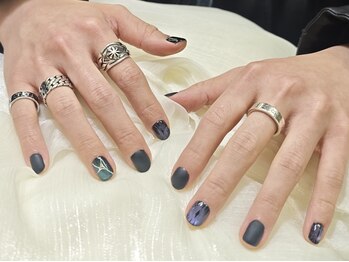 メンズ手描きアートネイ