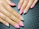 バイカラー/ピンクネイル