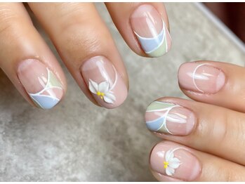 ラヴィネイル(La Vie Nail)/プッチフレンチにエンボスアート
