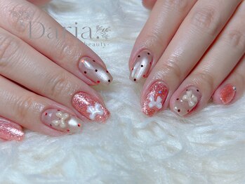 ダリア トータルビューティー(Daria. total beauty)/ドット リボン ライブネイル