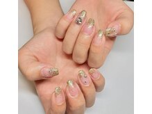 マハロクーレイ(Mahalo Ku’u Lei)/【ラメグラデ&パーツネイル】