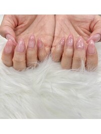 ピンクラメグラデーションネイル